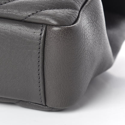 Saint Laurent Sheepskin Matelasse Chevron Monogram Medium College Bag Asphalt 11 of 12