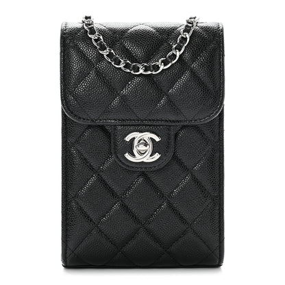 Chanel Caviar Quilted Classic Phone Holder Black 1 of 8