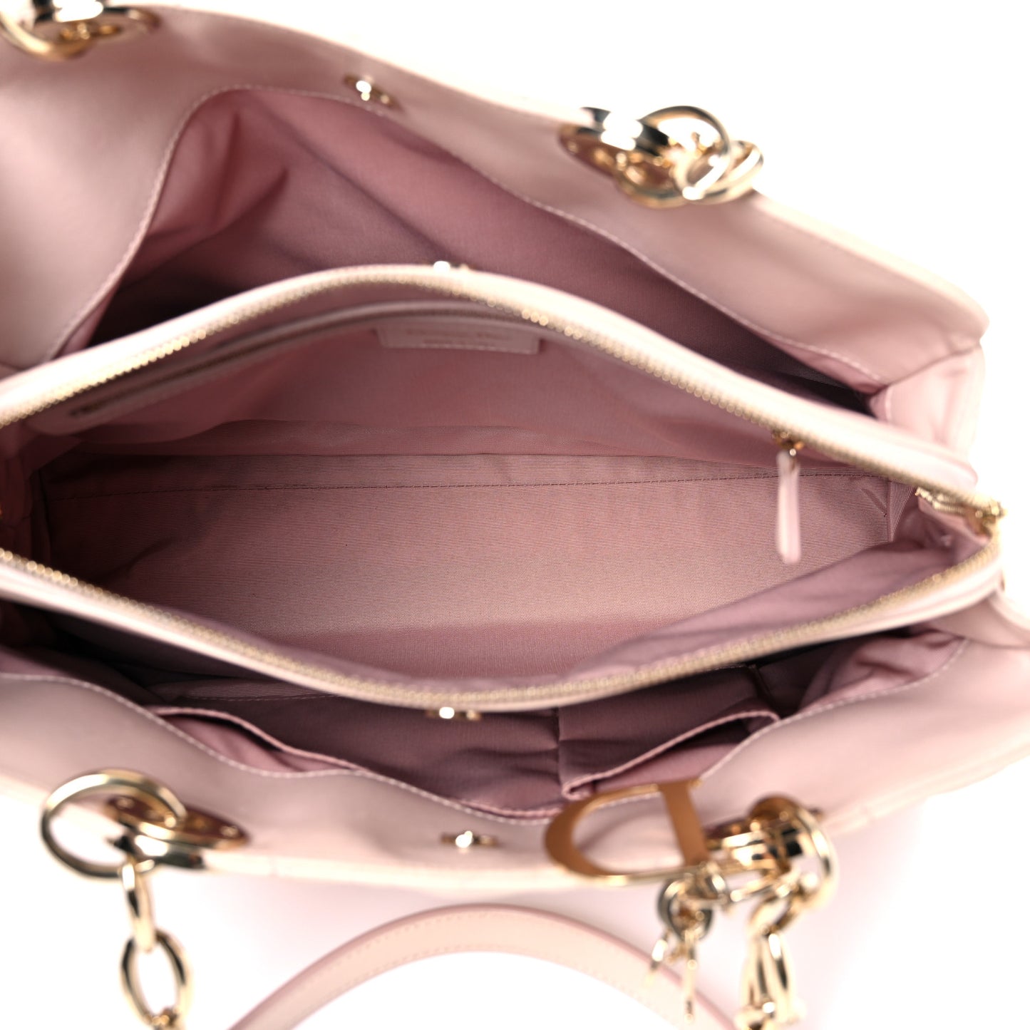 Lambskin Cannage Large Dior Soft Shopping Tote Beige Light Pink