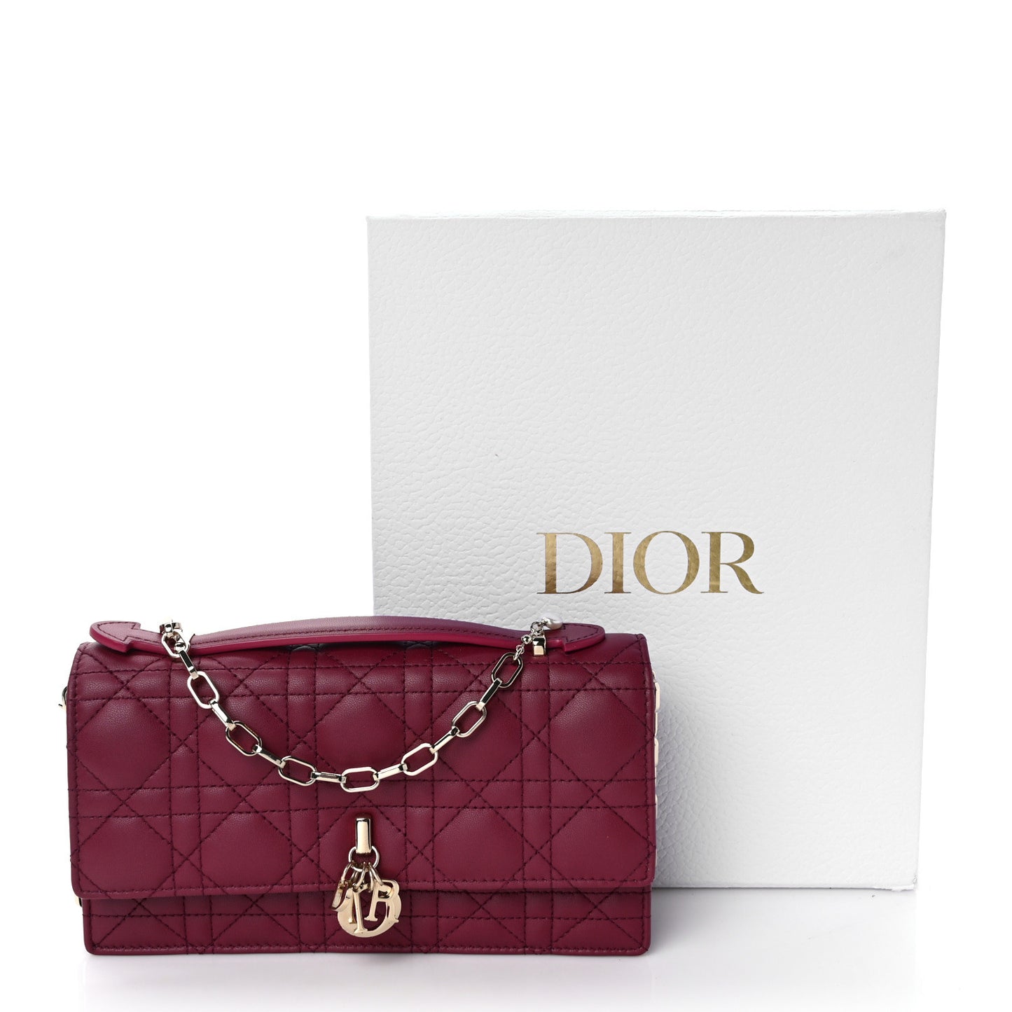 Lambskin Cannage Mini My Dior Bag Burgundy