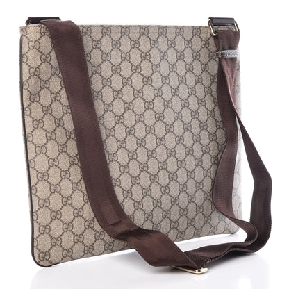 Gucci GG Supreme Monogram Medium Flat Messenger Bag Dark Brown 4 of 10