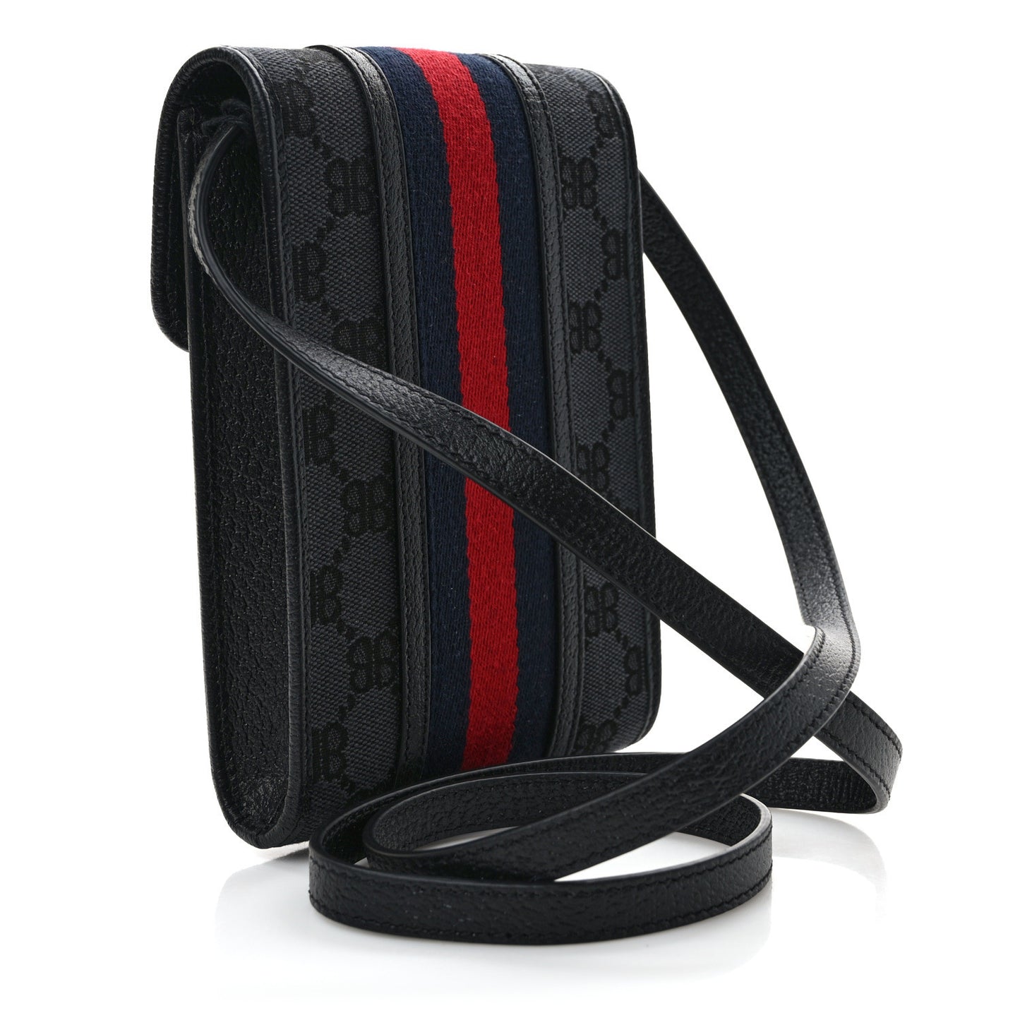 X BALENCIAGA BB Monogram Web Mini Ophidia Crossbody Bag Black