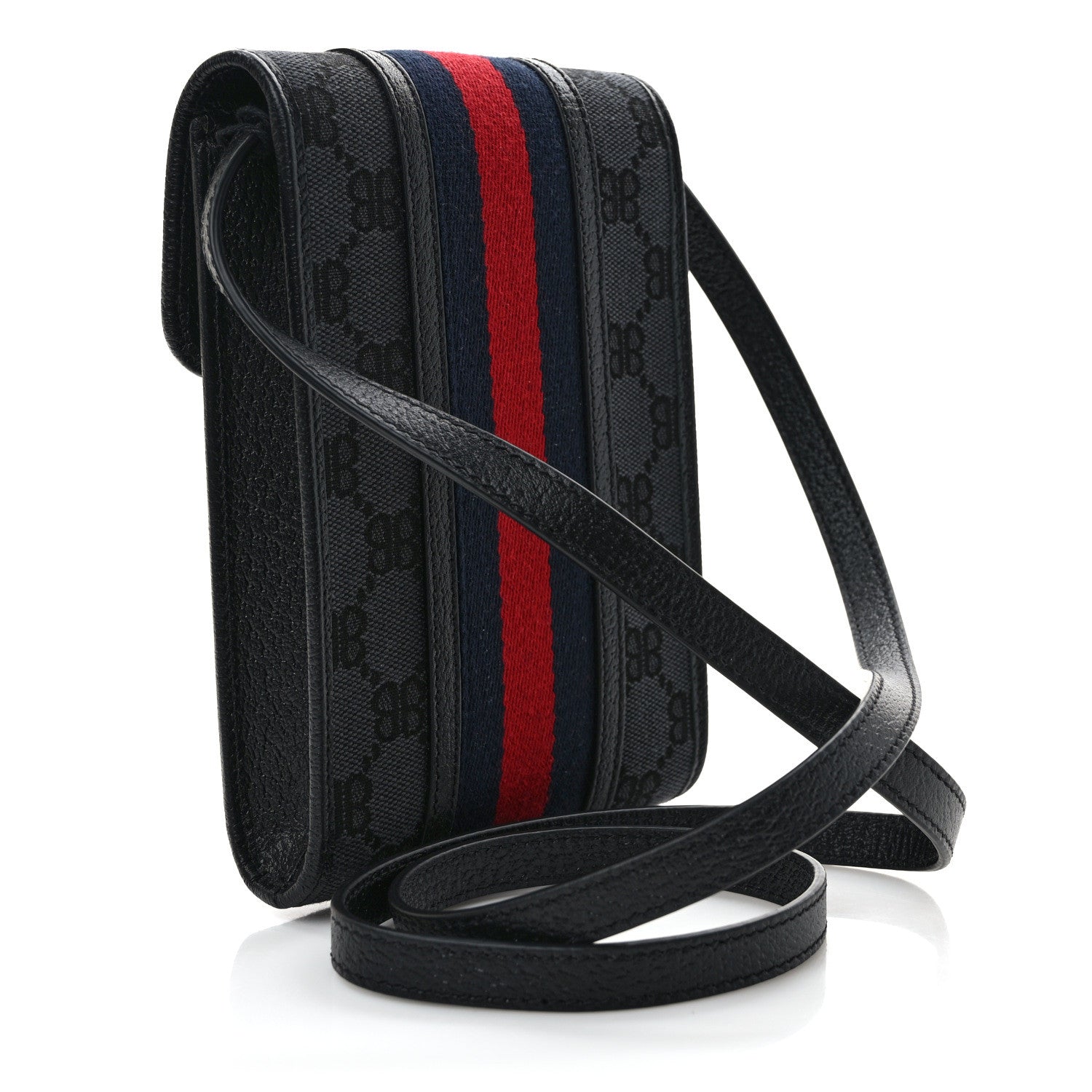 Gucci X BALENCIAGA BB Monogram Web Mini Ophidia Crossbody Bag Black 3 of 8