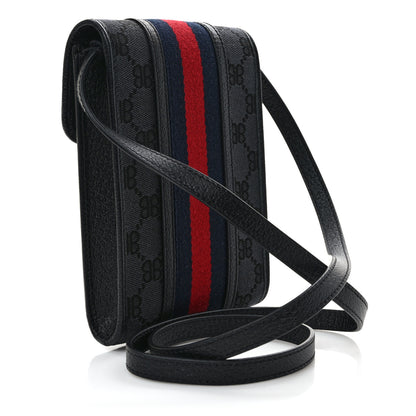 Gucci X BALENCIAGA BB Monogram Web Mini Ophidia Crossbody Bag Black 3 of 8