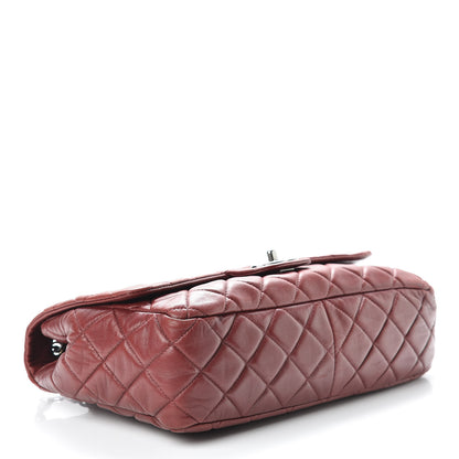 Chanel Lambskin Quilted Jumbo Single Flap Dark Red 5 of 22