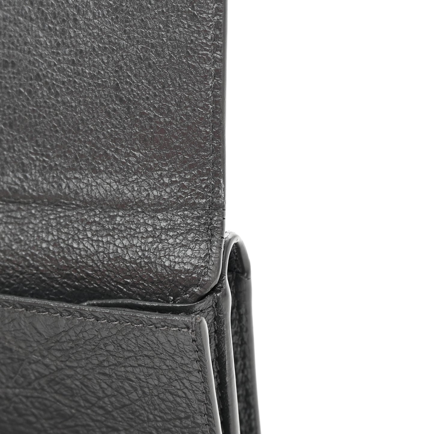 Agneau Classic Silver Hardware Mini Wallet Gris Fossile