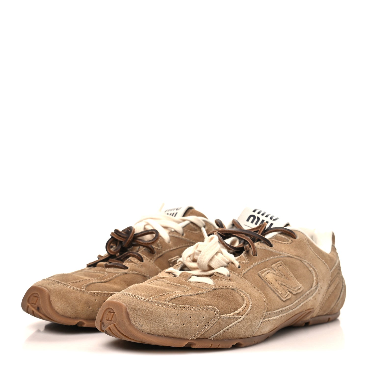 Miu Miu X NEW BALANCE Suede 530 SL Sneakers 38.5 Ecru 4 of 9