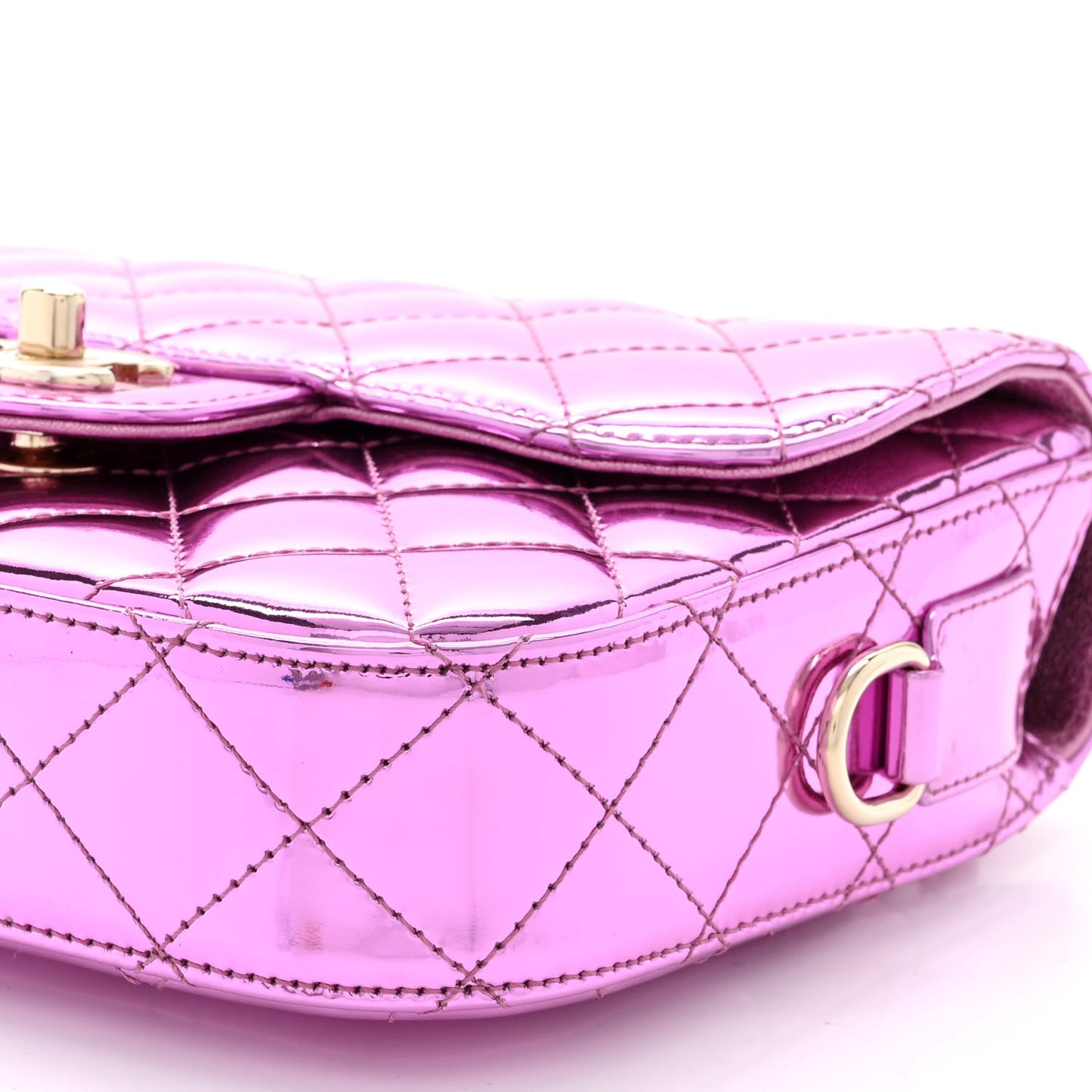 Mirror Calfskin Metallic Calfskin Quilted Hollywood Boulevard Flap With Coin Purse Light Purple