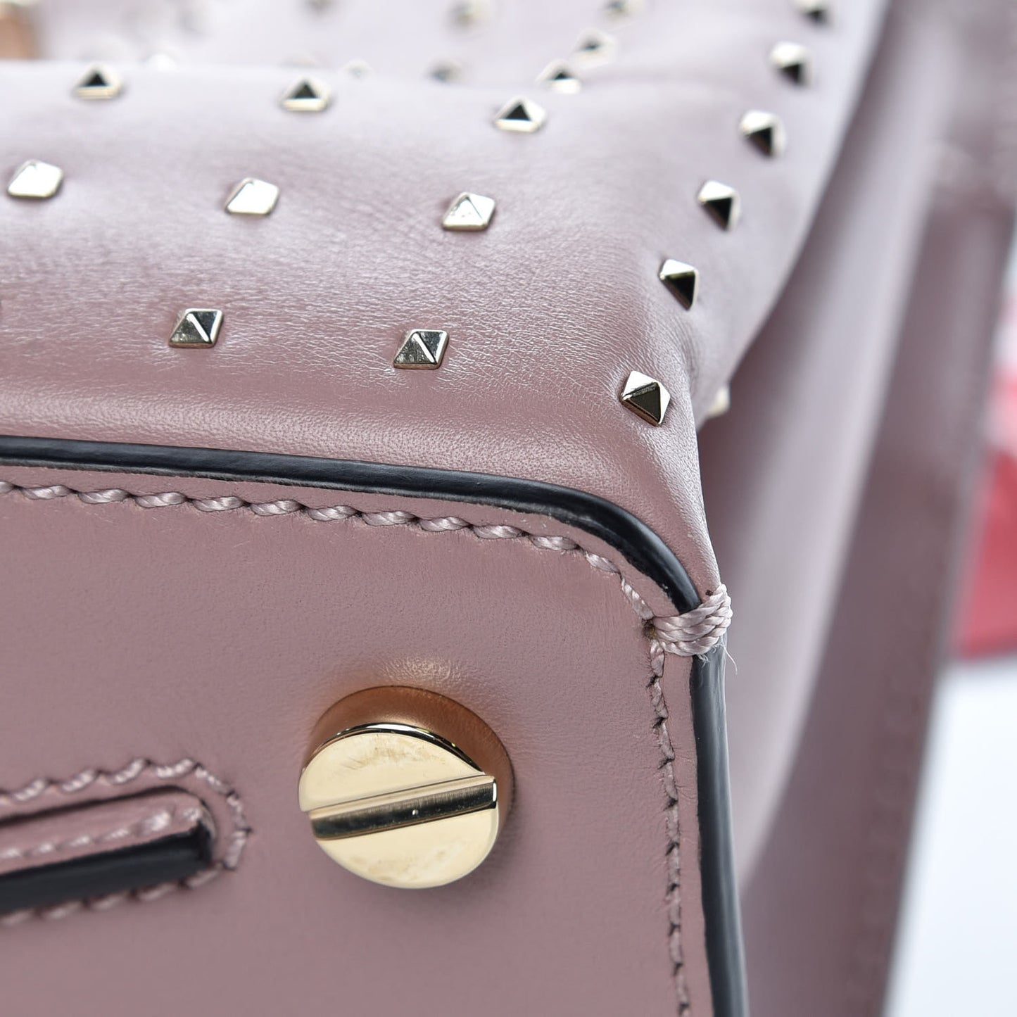 Calfskin Studded Small Joylock Satchel Lipstick