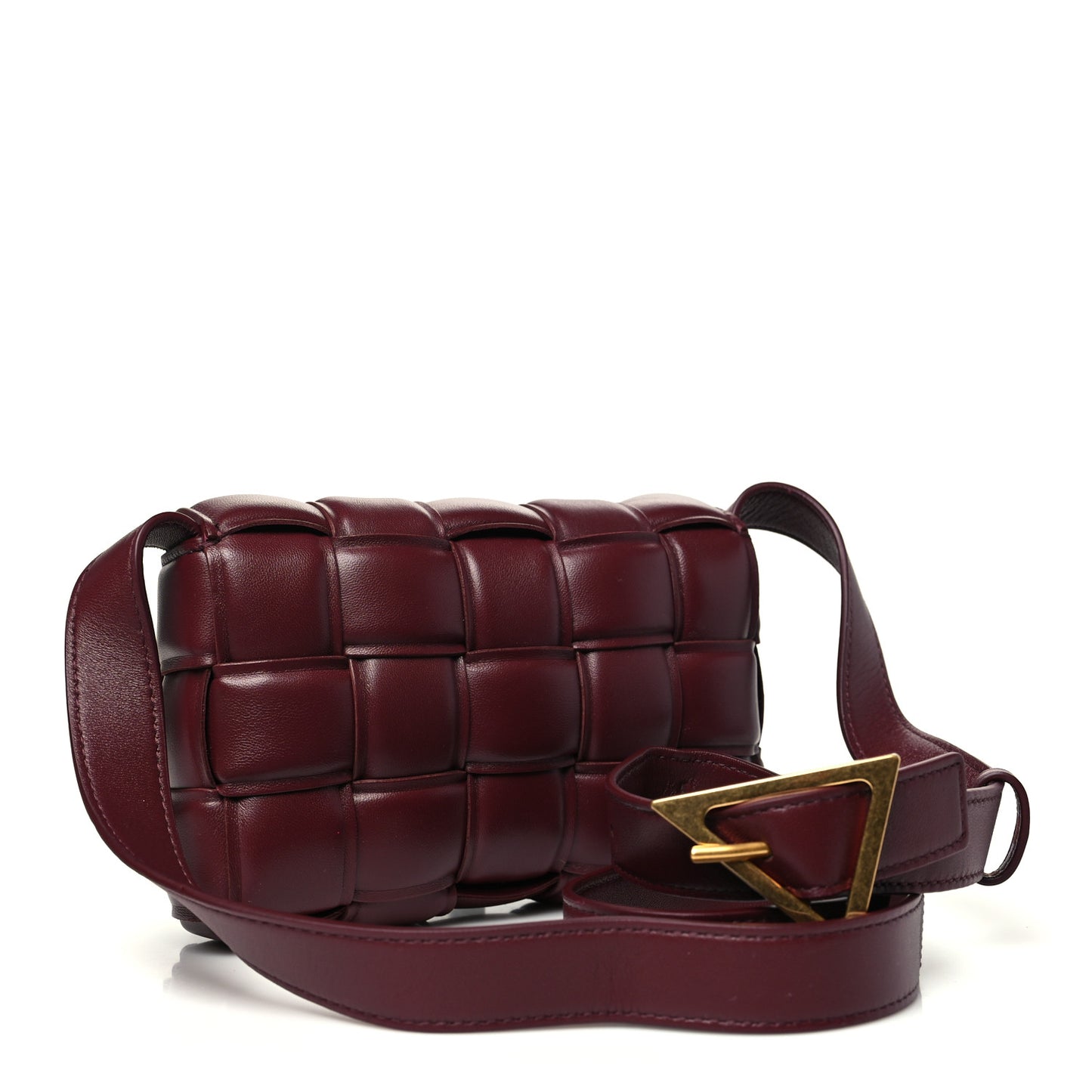 Nappa Maxi Intrecciato Small Padded Cassette Crossbody Bag Barolo