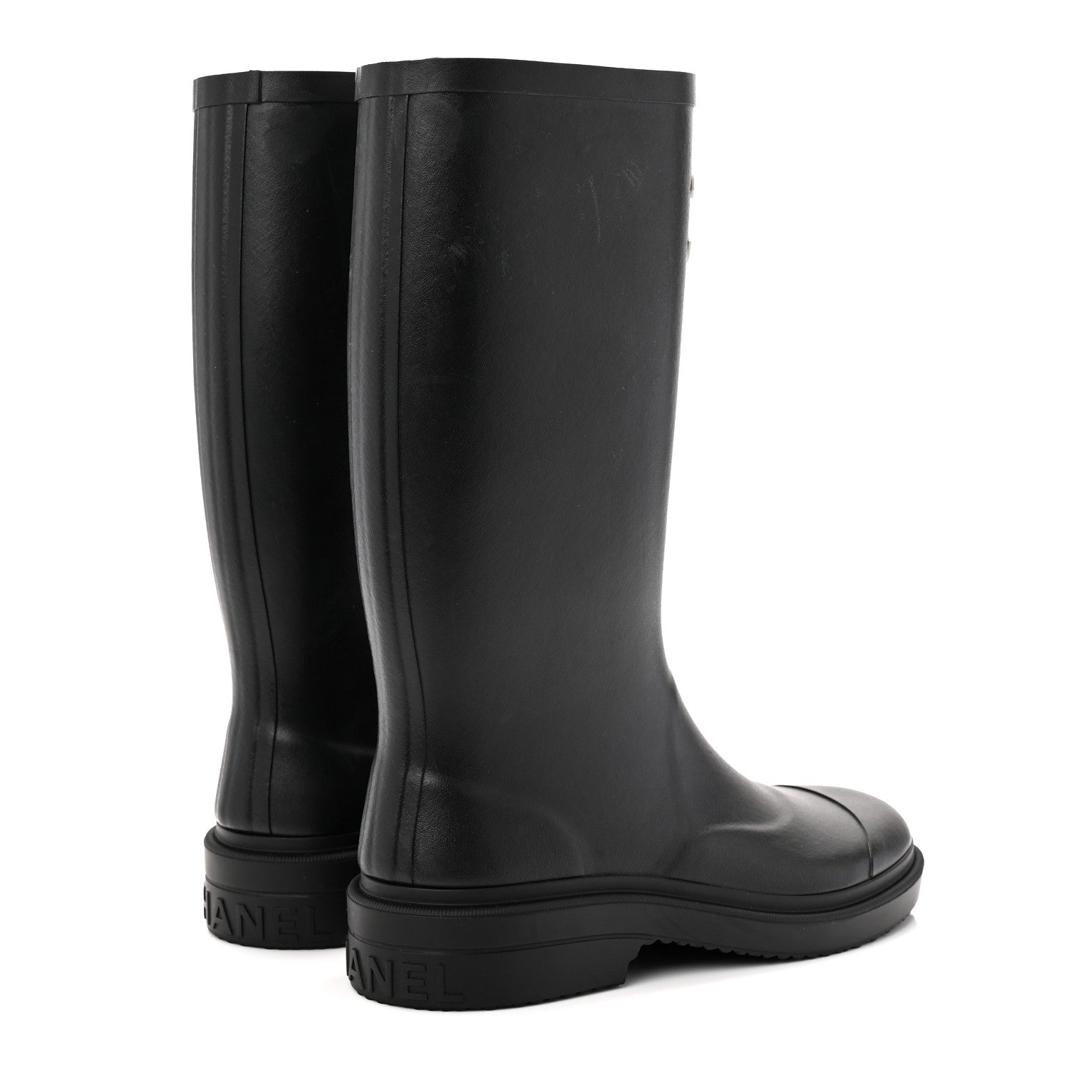 Chanel Caoutchouk CC High Boots 37 Black 4 of 11