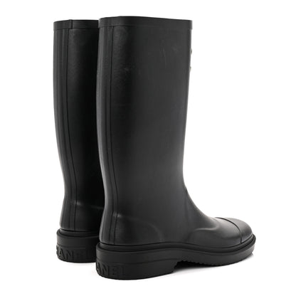 Chanel Caoutchouk CC High Boots 37 Black 4 of 11