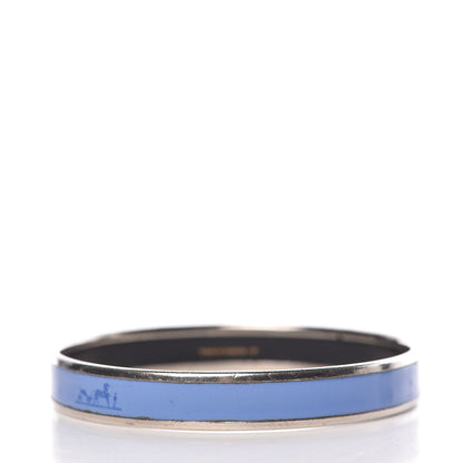 Hermes Enamel Printed Narrow Caleche Bracelet 65 Bleu 3 of 6