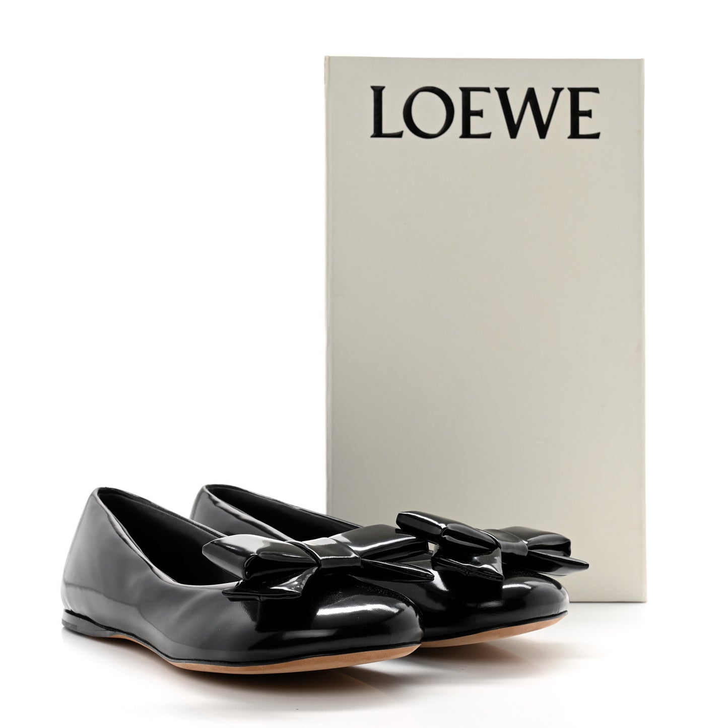 Puffy Lambskin Padded Bow Ballerina Flats 39 Black