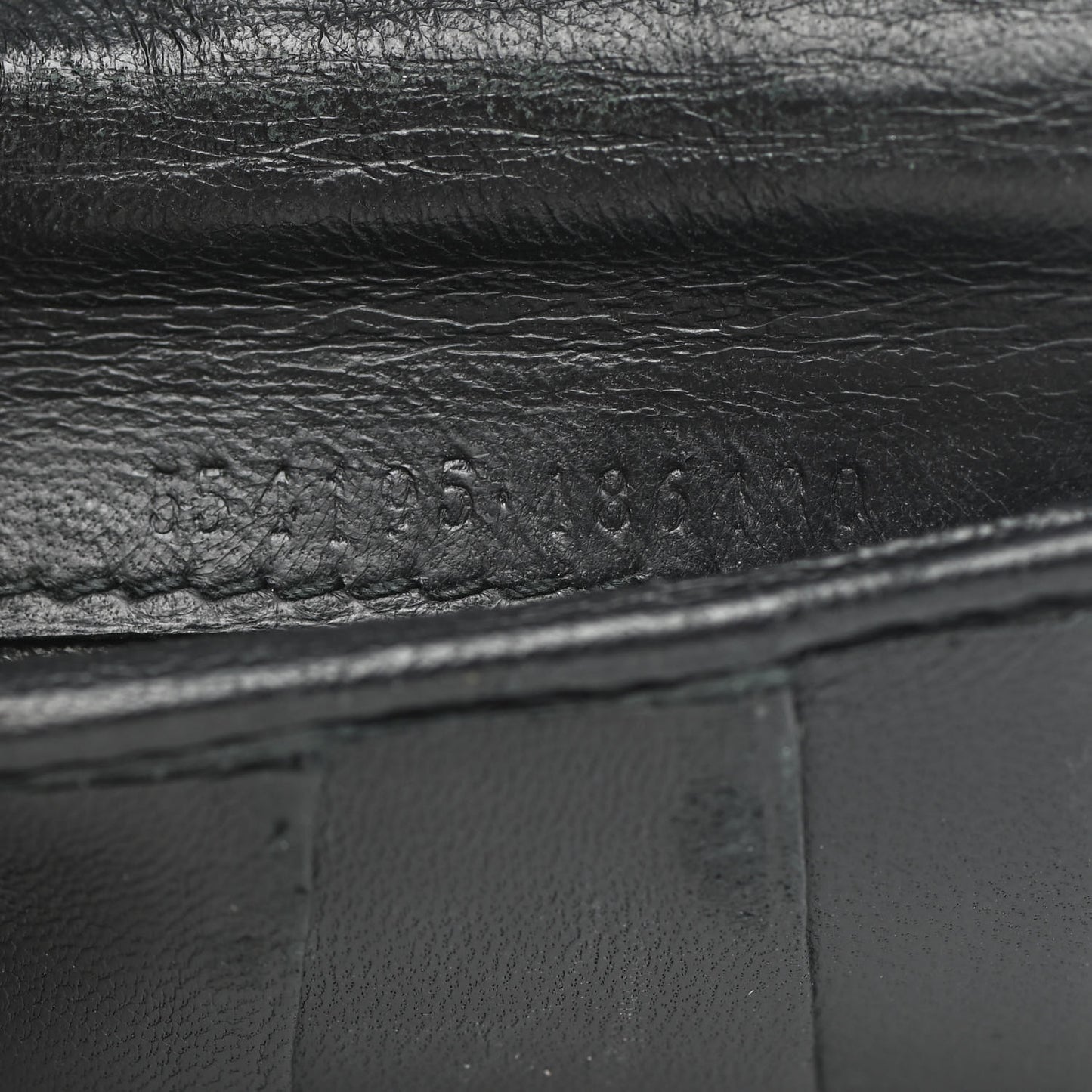 Calfskin Croc Embossed Skull Pocket Organizer Black