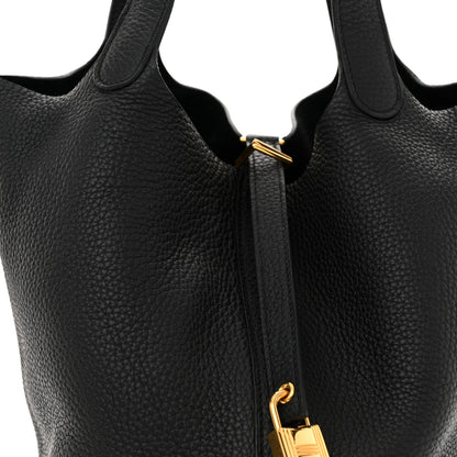 Hermes Taurillon Clemence Picotin Lock 22 MM Black 8 of 11
