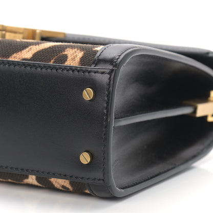 Saint Laurent Canvas Leopard Print Mini Classic Monogram Cassandra Top Handle Black 8 of 8