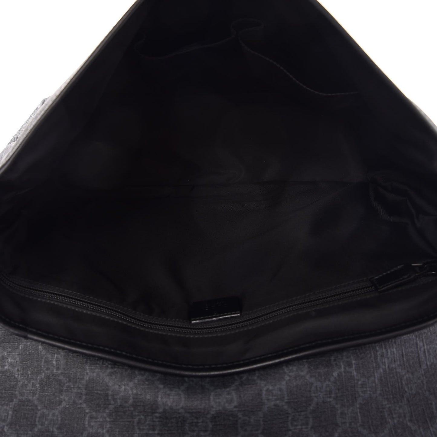GG Supreme Monogram Flap Messenger Bag Black Grey