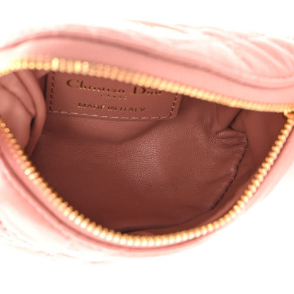 Christian Dior Supple Calfskin Cannage Caro Half-Moon Coin Purse Dark Nude 5 of 7