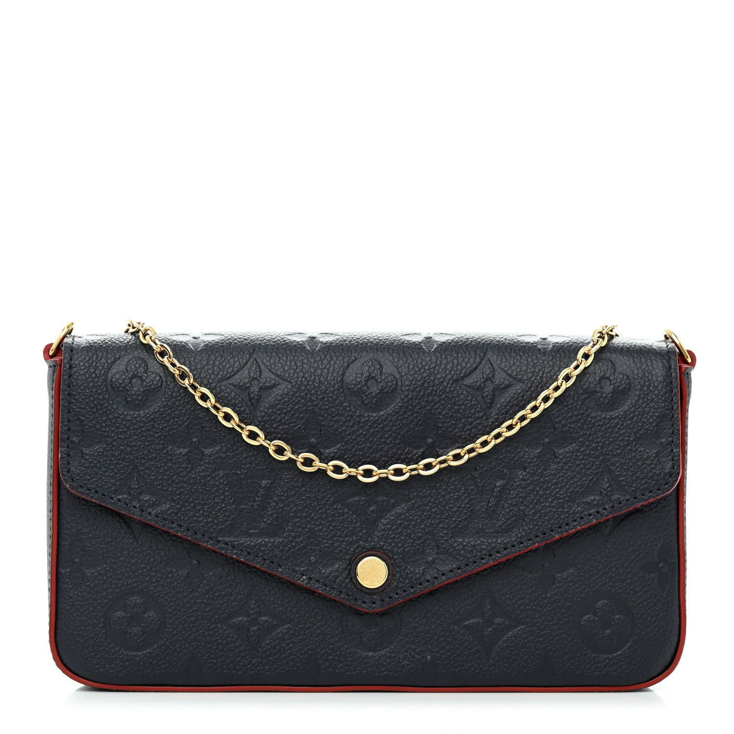 Louis Vuitton Empreinte Pochette Felicie Chain Wallet Marine Rouge 3 of 13