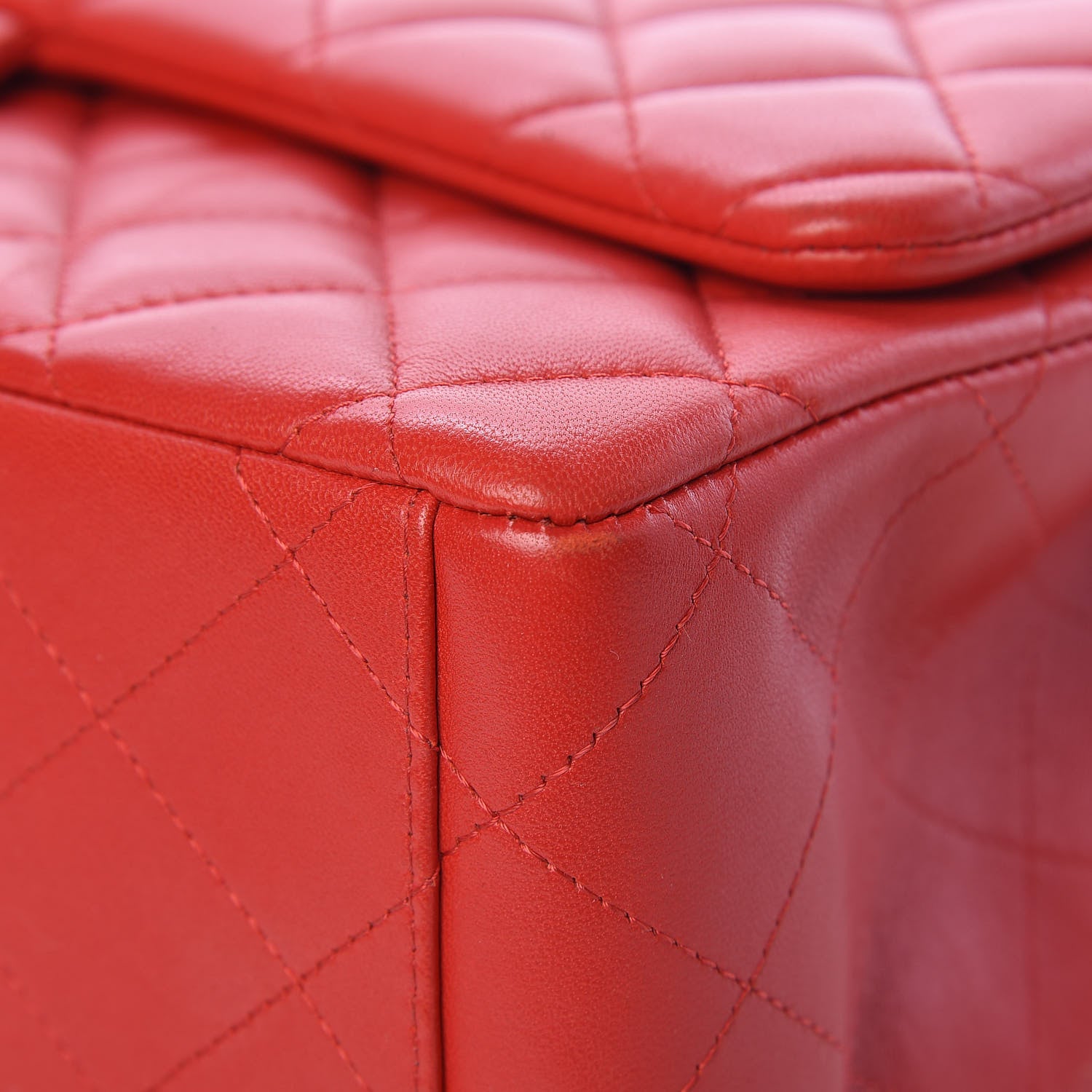Chanel Lambskin Quilted Maxi Double Flap Red 14 of 17