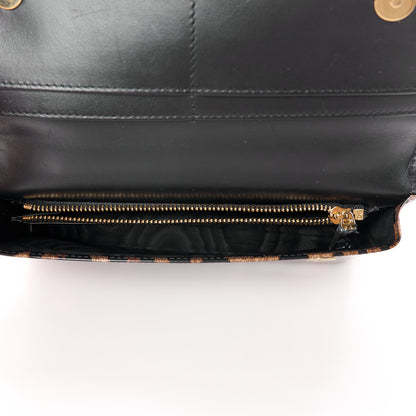 Dolce & Gabbana Patent Leopard Print Mini Miss Sicily Chain Wallet Brown Black Red 5 of 10