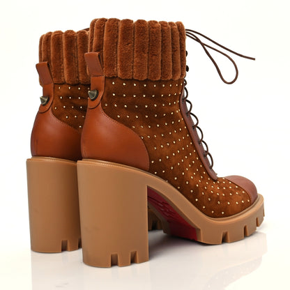 Christian Louboutin Suede Studded Dakita Lug 70 Boots 37.5 4 of 7
