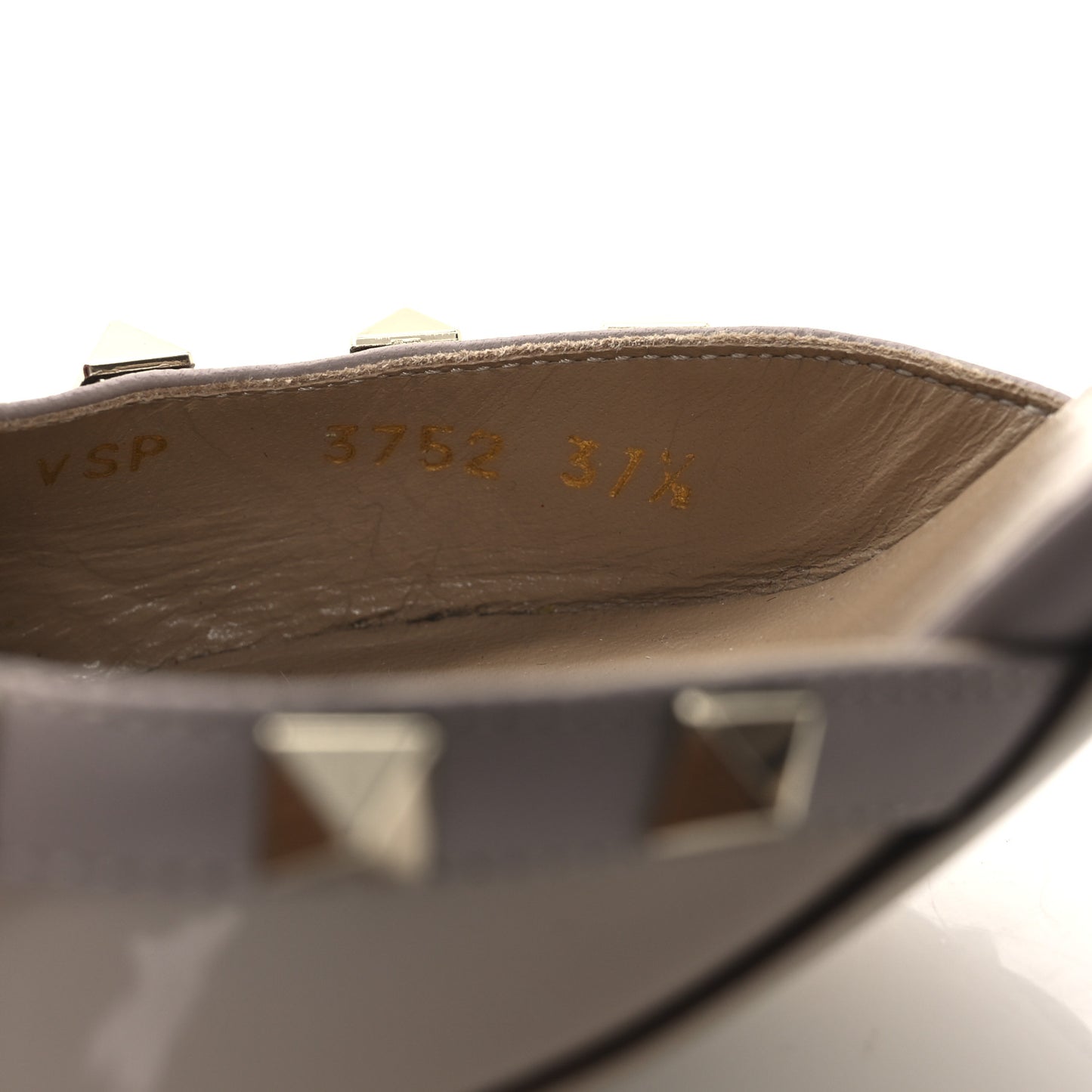 Patent Rockstud Ankle Strap 65mm Pumps 37.5 Poudre