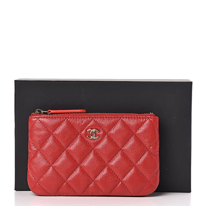 Chanel Caviar Quilted Small Cosmetic Case Red 8 of 8