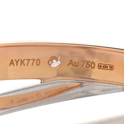 Cartier 18K Pink White Gold Diamond Double LOVE Paved Bracelet 17 4 of 9