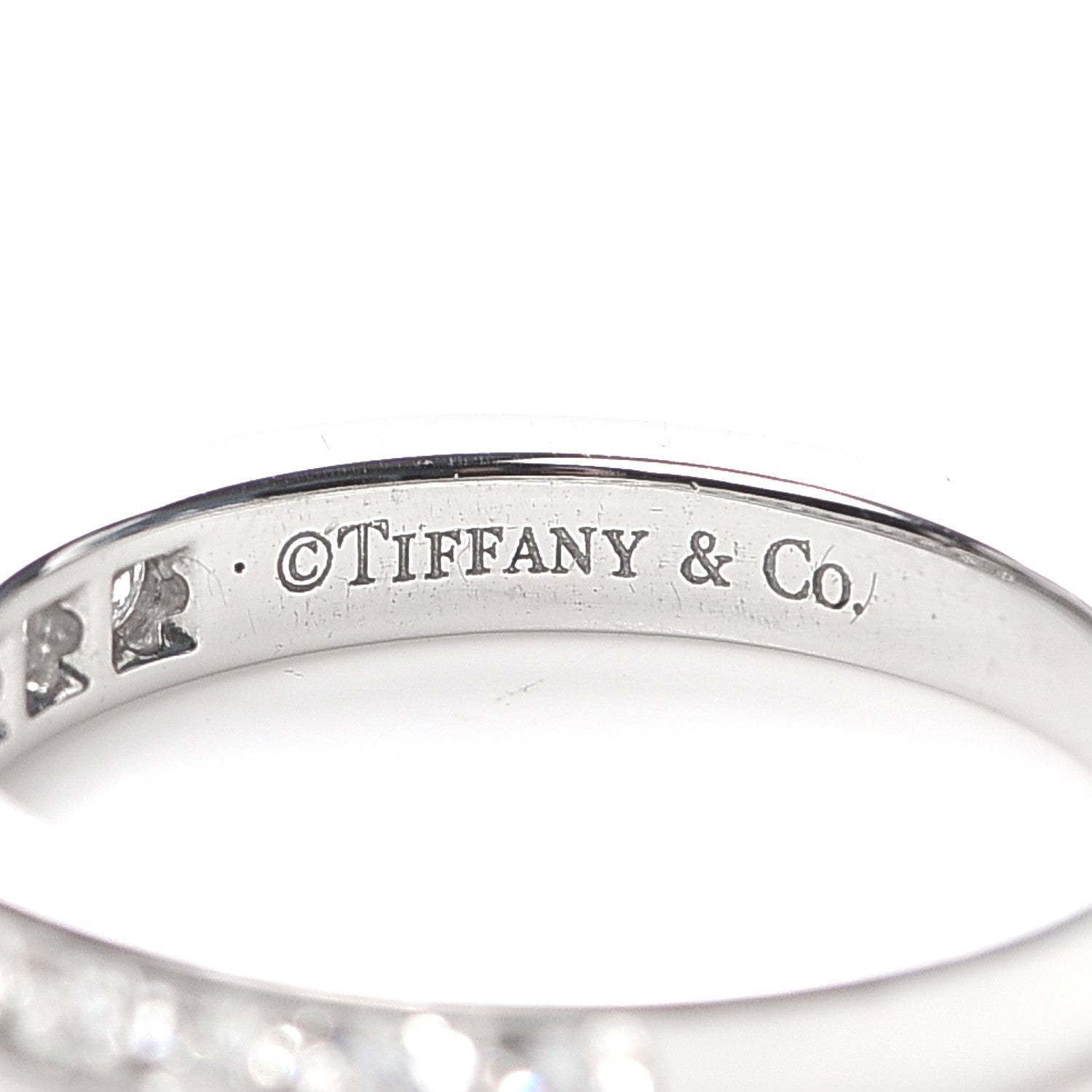 Tiffany Platinum Diamond 3mm Half Circle Wedding Band Ring 48 4.5 4 of 5
