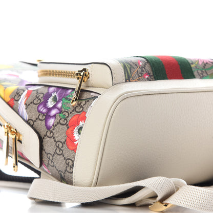 Gucci GG Supreme Monogram Flora Web Small Ophidia Day Backpack White 8 of 11