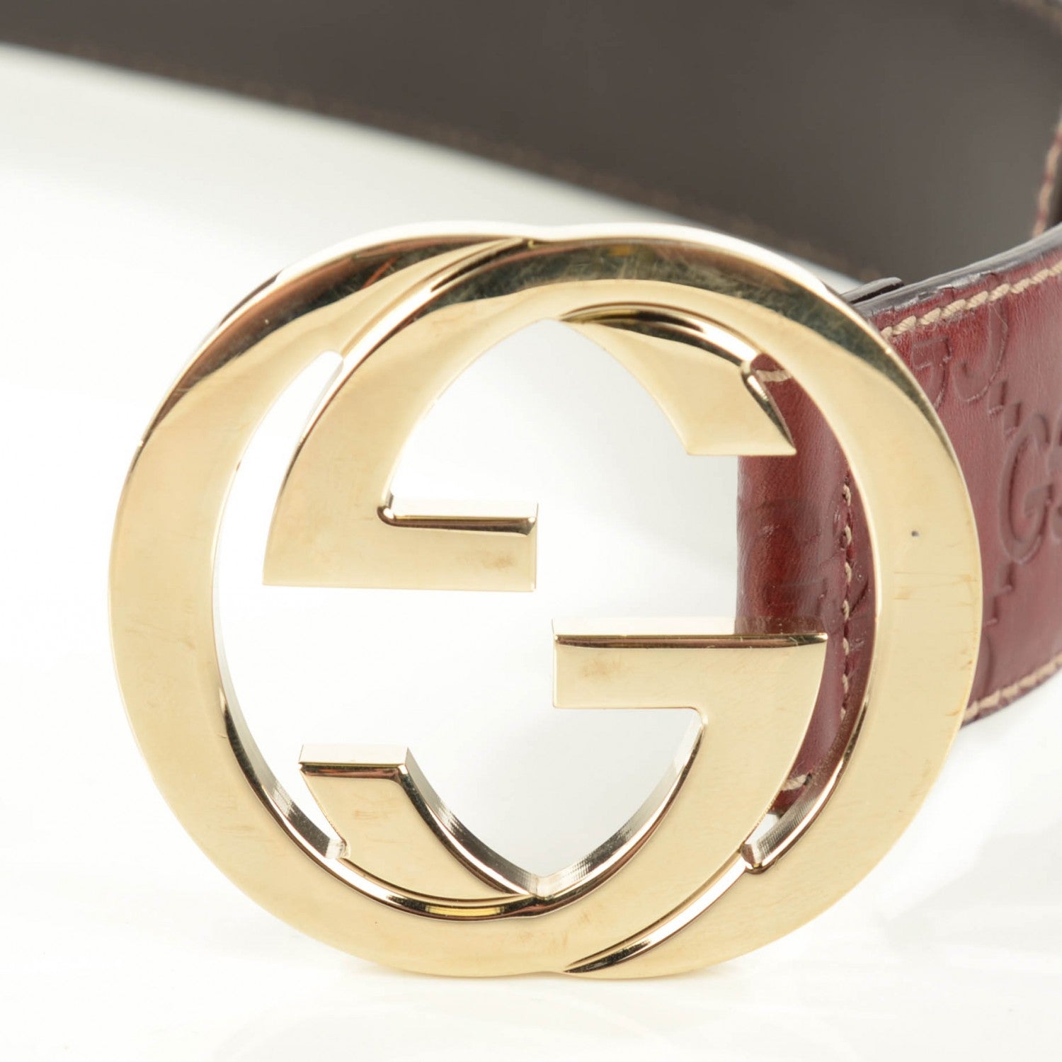Gucci Guccissima Signature Interlocking G 40mm Belt 80 32 Scarlatto 4 of 8