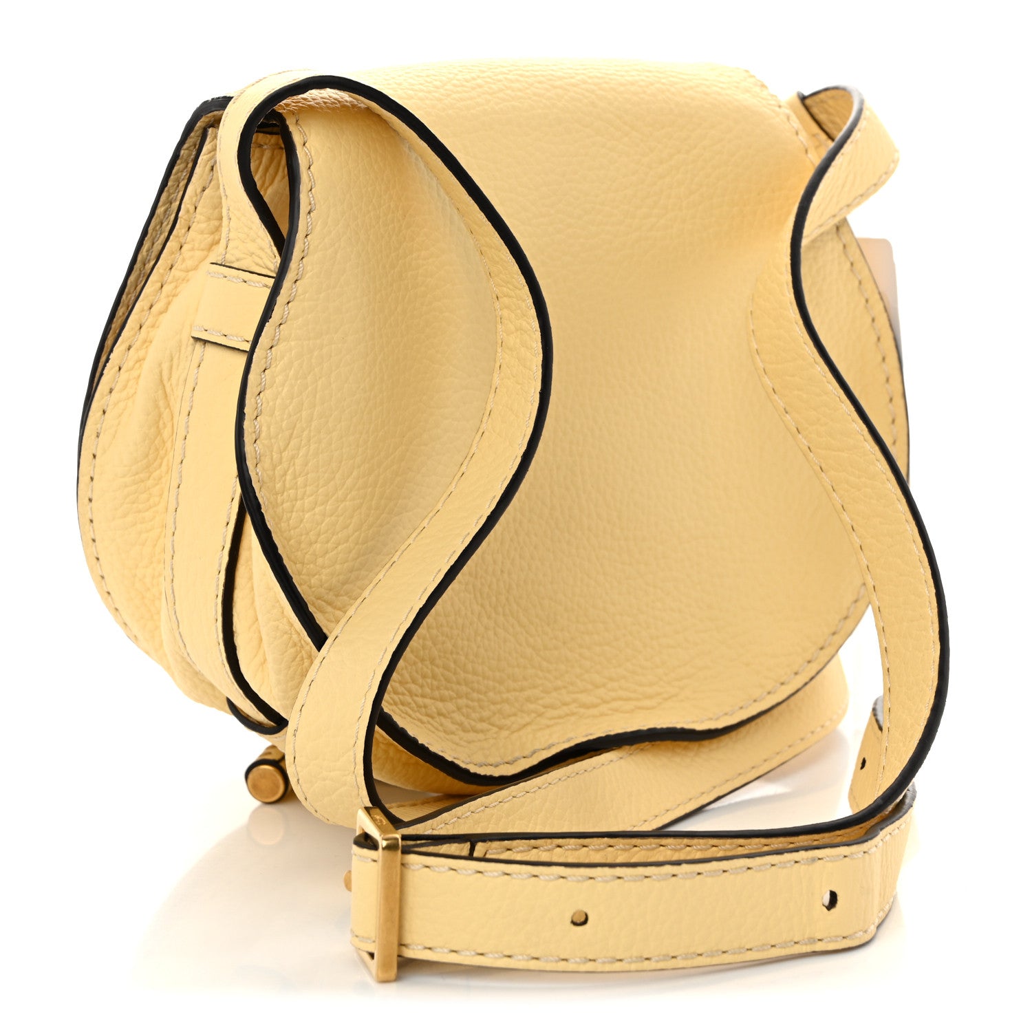 Chloe Grained Calfskin Small Marcie Saddle Bag Softy Yellow 3 of 9