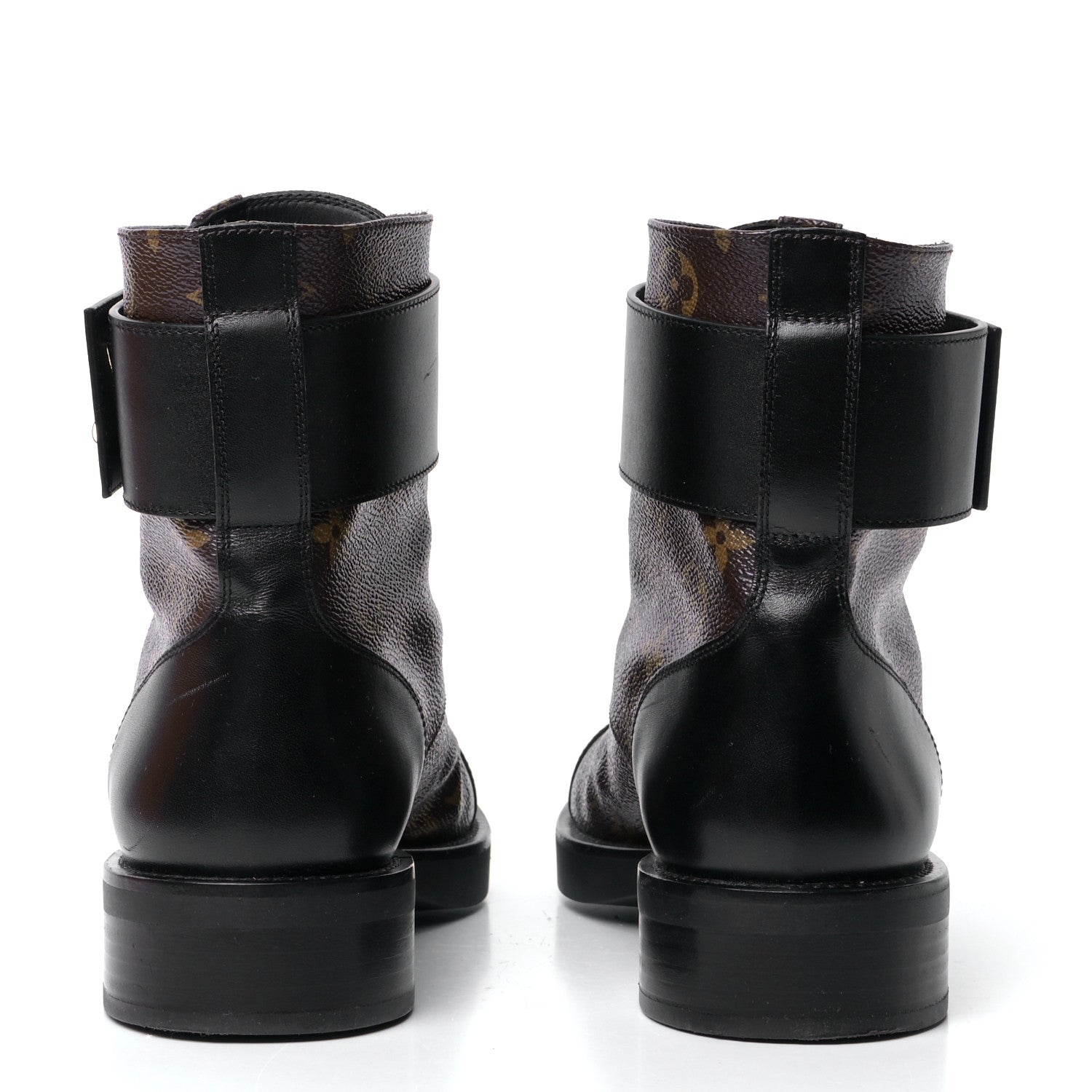 Louis Vuitton Calfskin Monogram Wonderland Flat Ranger Boots 40 Black 6 of 10