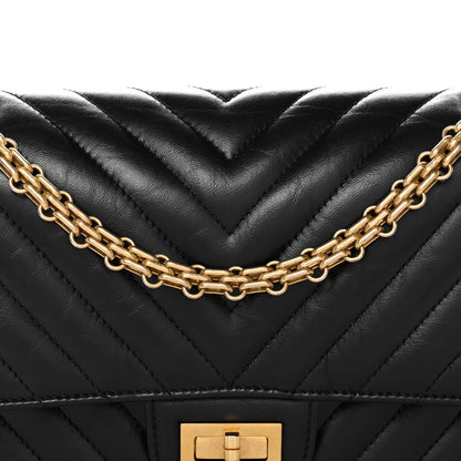 Chanel Aged Calfskin Chevron Quilted 2.55 Reissue 225 Flap Black 7 of 9