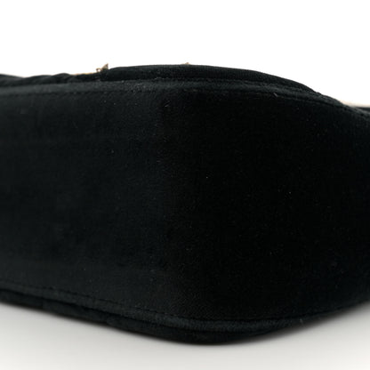 Gucci Velvet Matelasse Loved Embroidered Medium GG Marmont Shoulder Bag Black 10 of 11