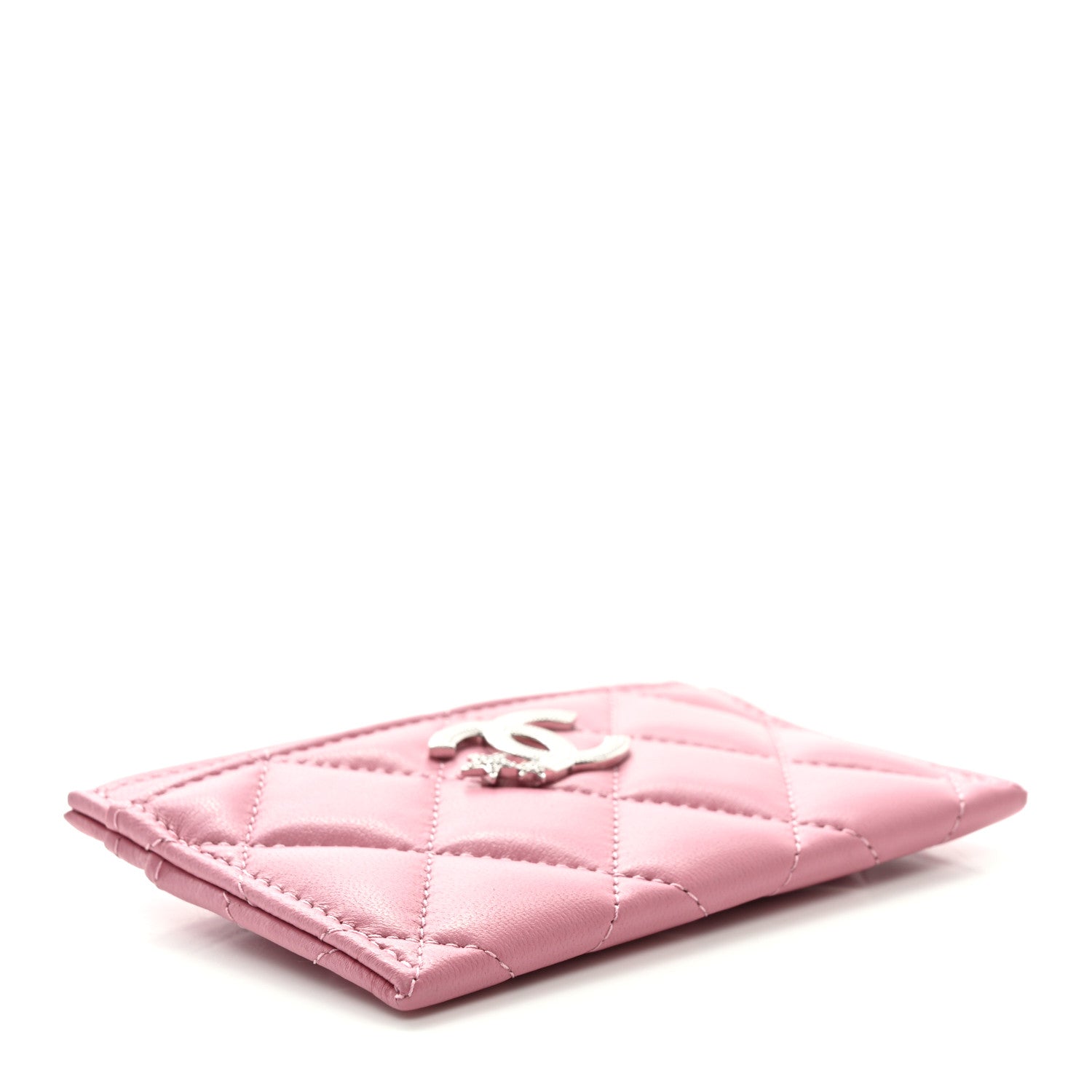 Chanel Lambskin Quilted Crystal Star Card Holder Pink 4 of 7