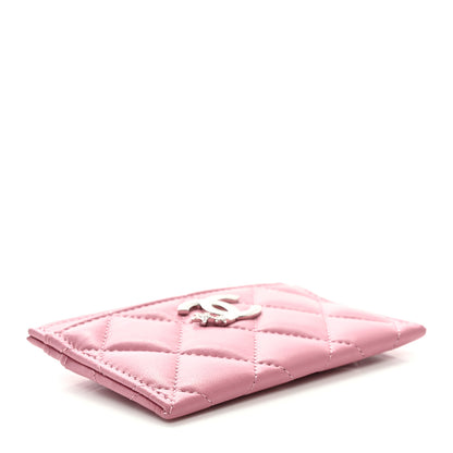 Chanel Lambskin Quilted Crystal Star Card Holder Pink 4 of 7