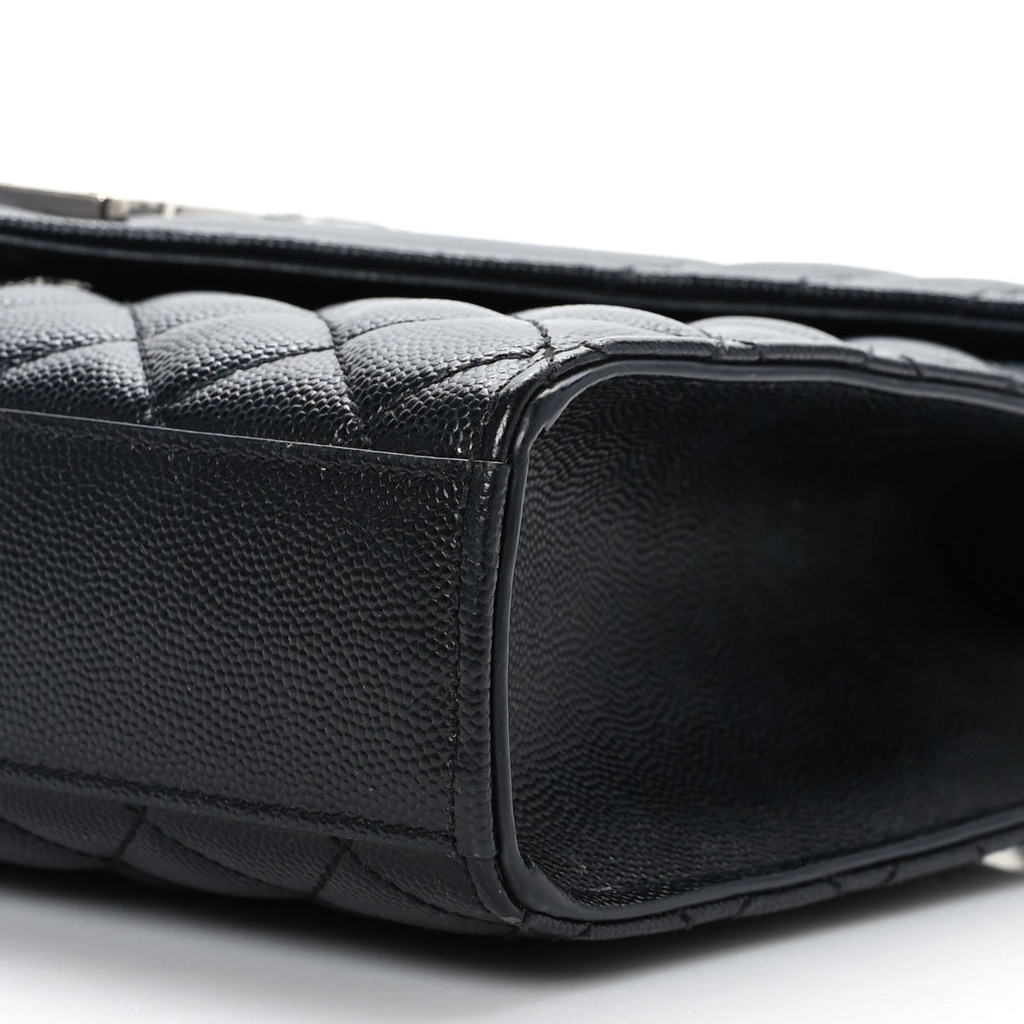 Grain De Poudre Textured Mixed Matelasse Triquilt Medium Monogram Satchel Black