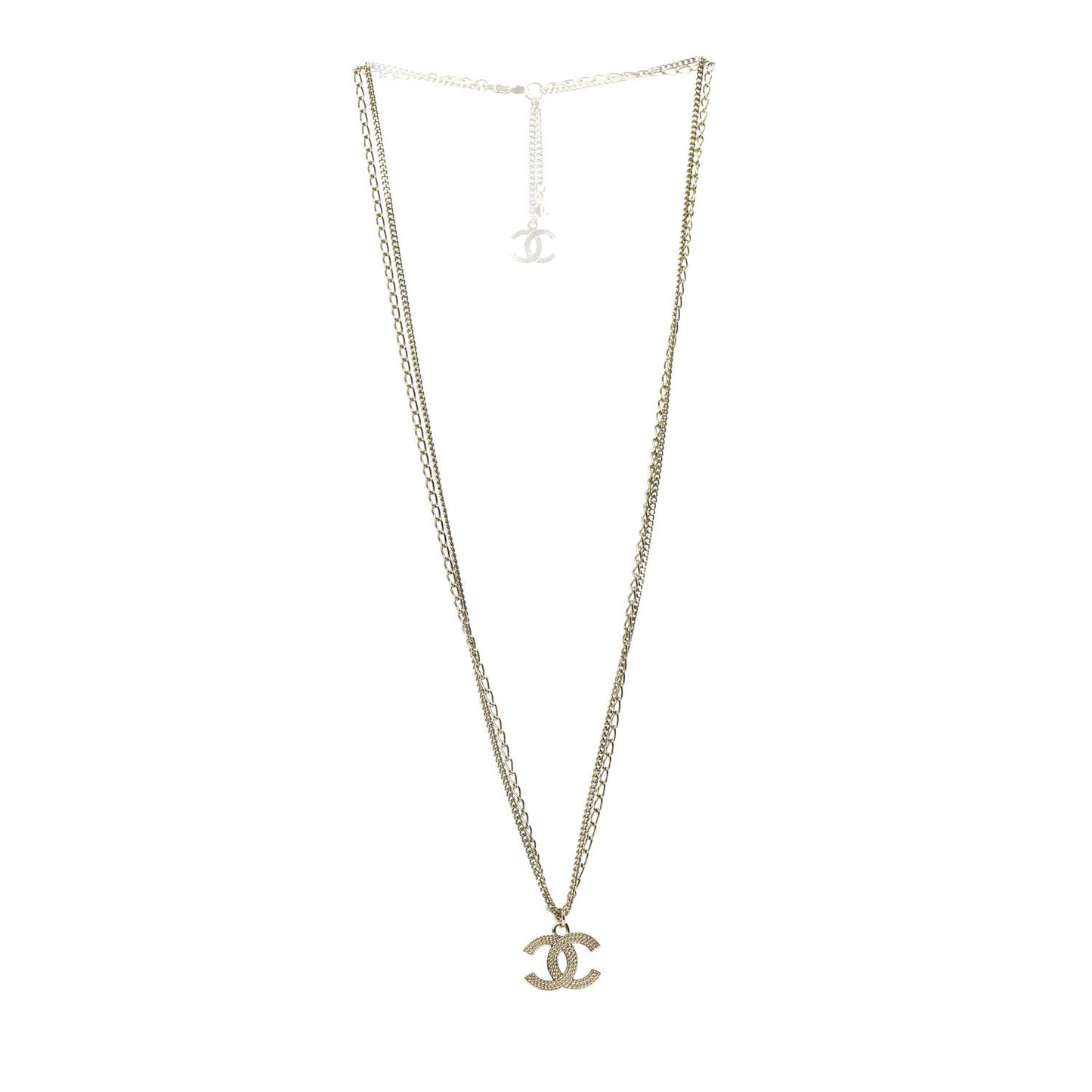 Double Chain CC Necklace Gold
