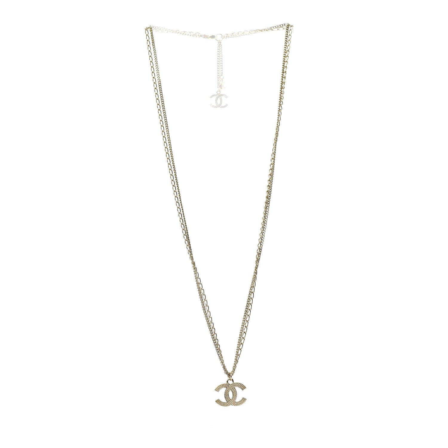 Chanel Double Chain CC Necklace Gold 3 of 5