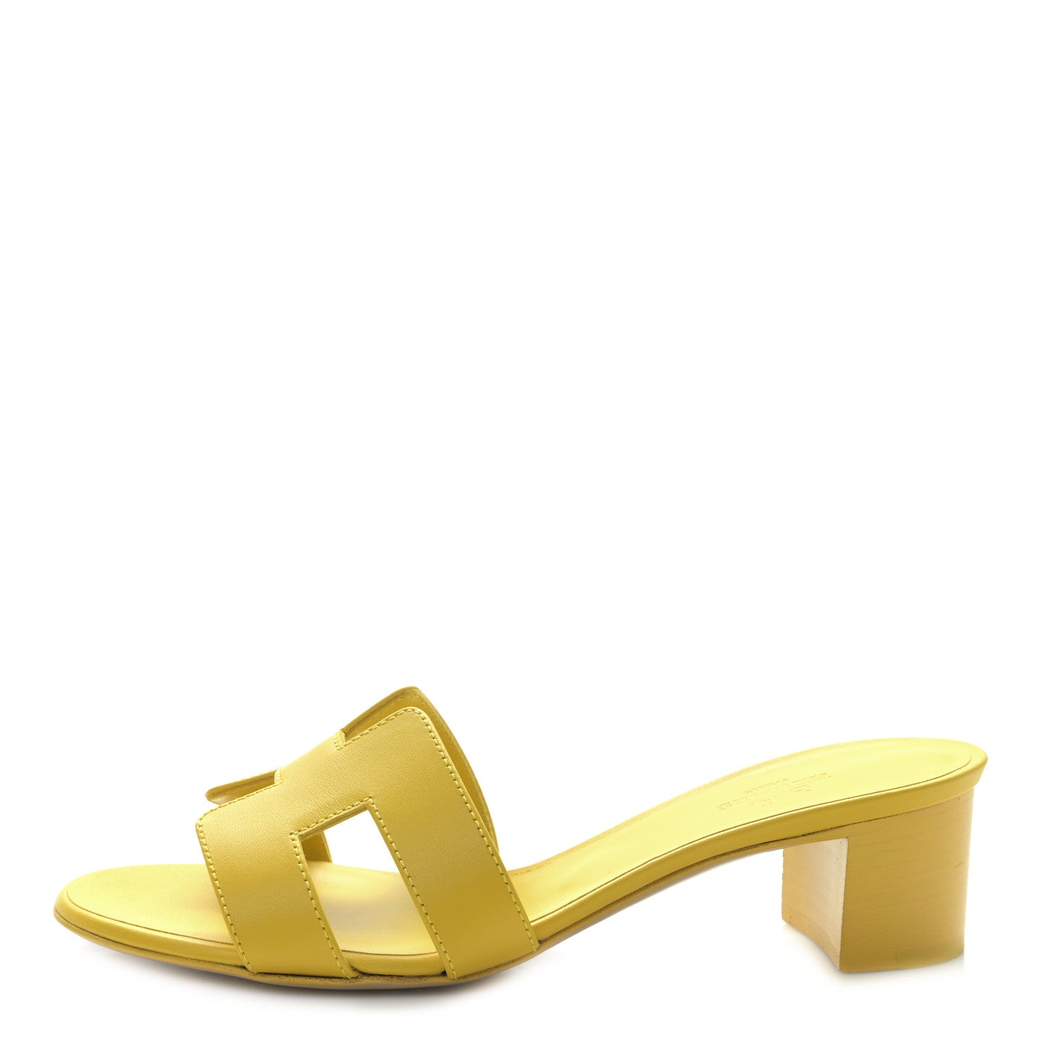 Hermes Calfskin Oasis Sandals 36.5 Jaune Pollen 1 of 8