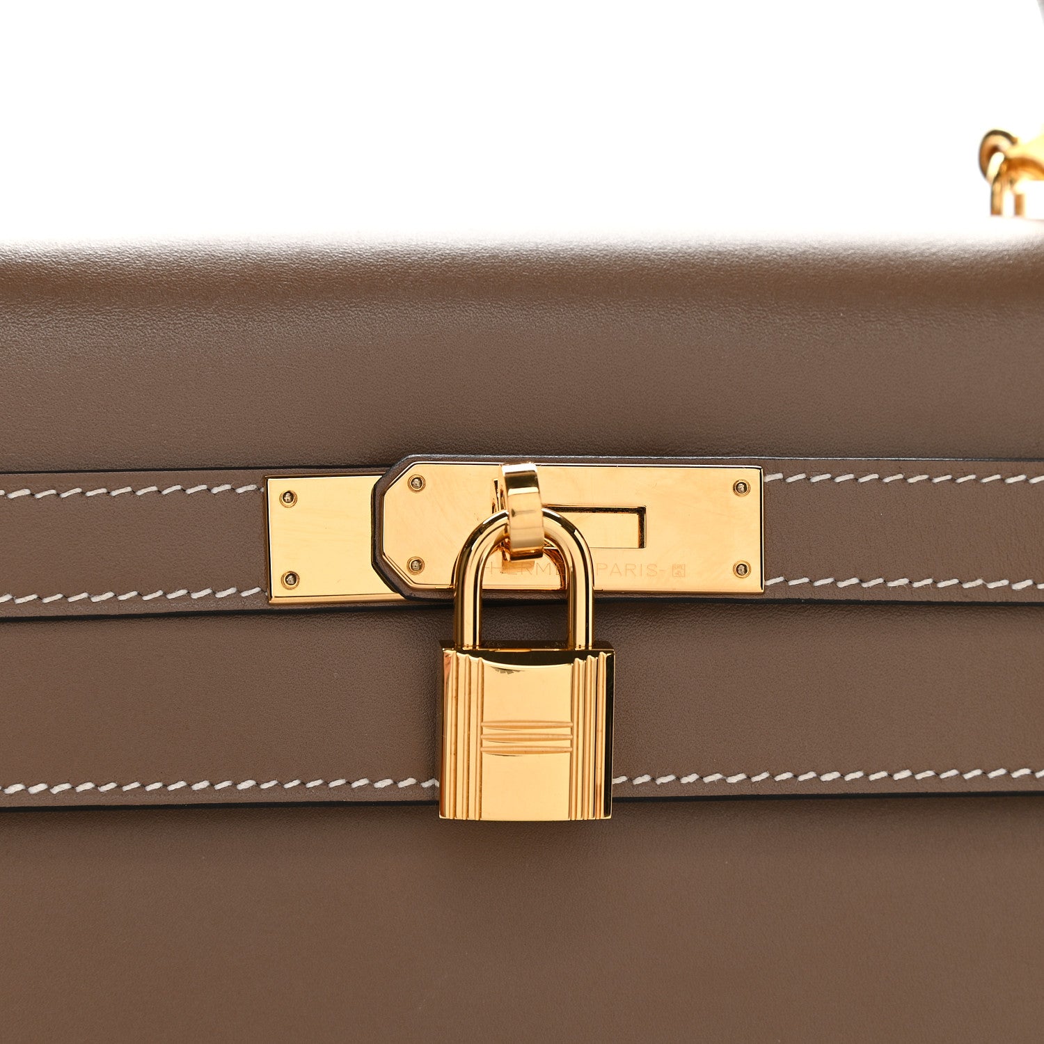 Hermes Tadelakt Sellier Kelly 32 Etoupe 10 of 10
