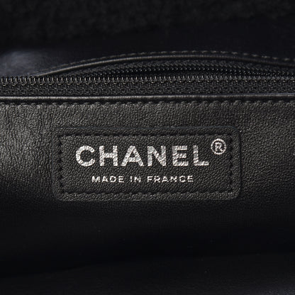 Chanel Lambskin Shearling Large Coco Neige Shopping Tote Black 8 of 9