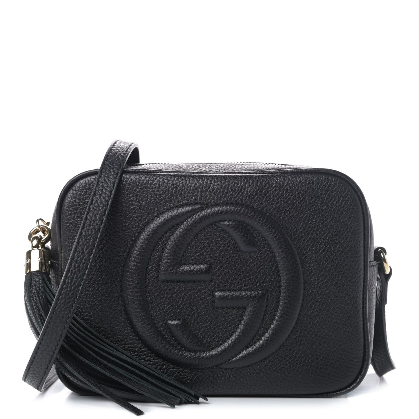 Pebbled Calfskin Small Soho Disco Bag Black