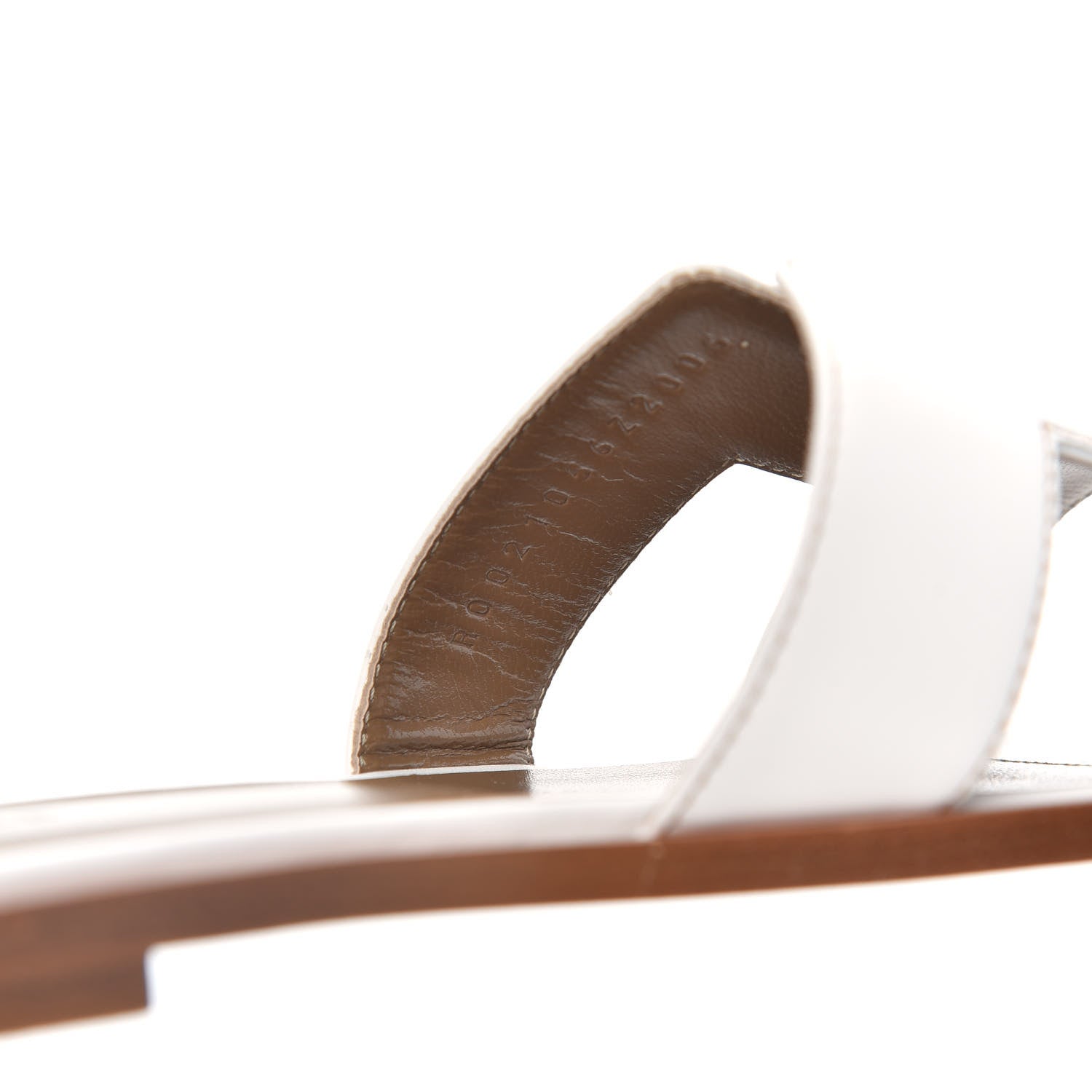Hermes Box Calfskin Oran Sandals 39 White 8 of 9