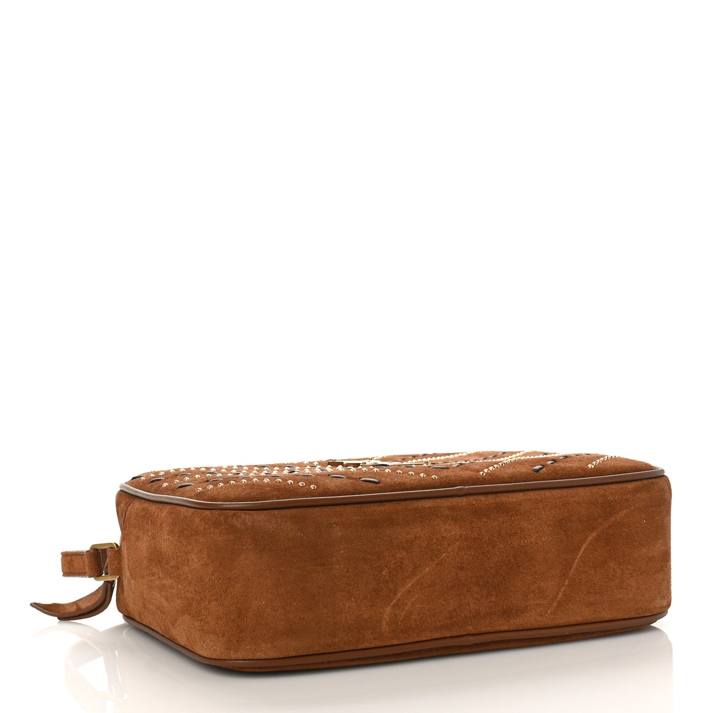 Suede Studded Woven Monogram Lou Camera Bag Cinnamon