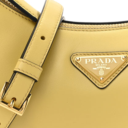 Prada Soft Calfskin Arque Shoulder Bag Vaniglia 7 of 10