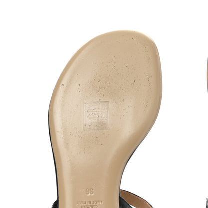Valentino Garavani Calfskin Rockstud Ankle Wrap Flat Thong Sandals 36 Black 10 of 11